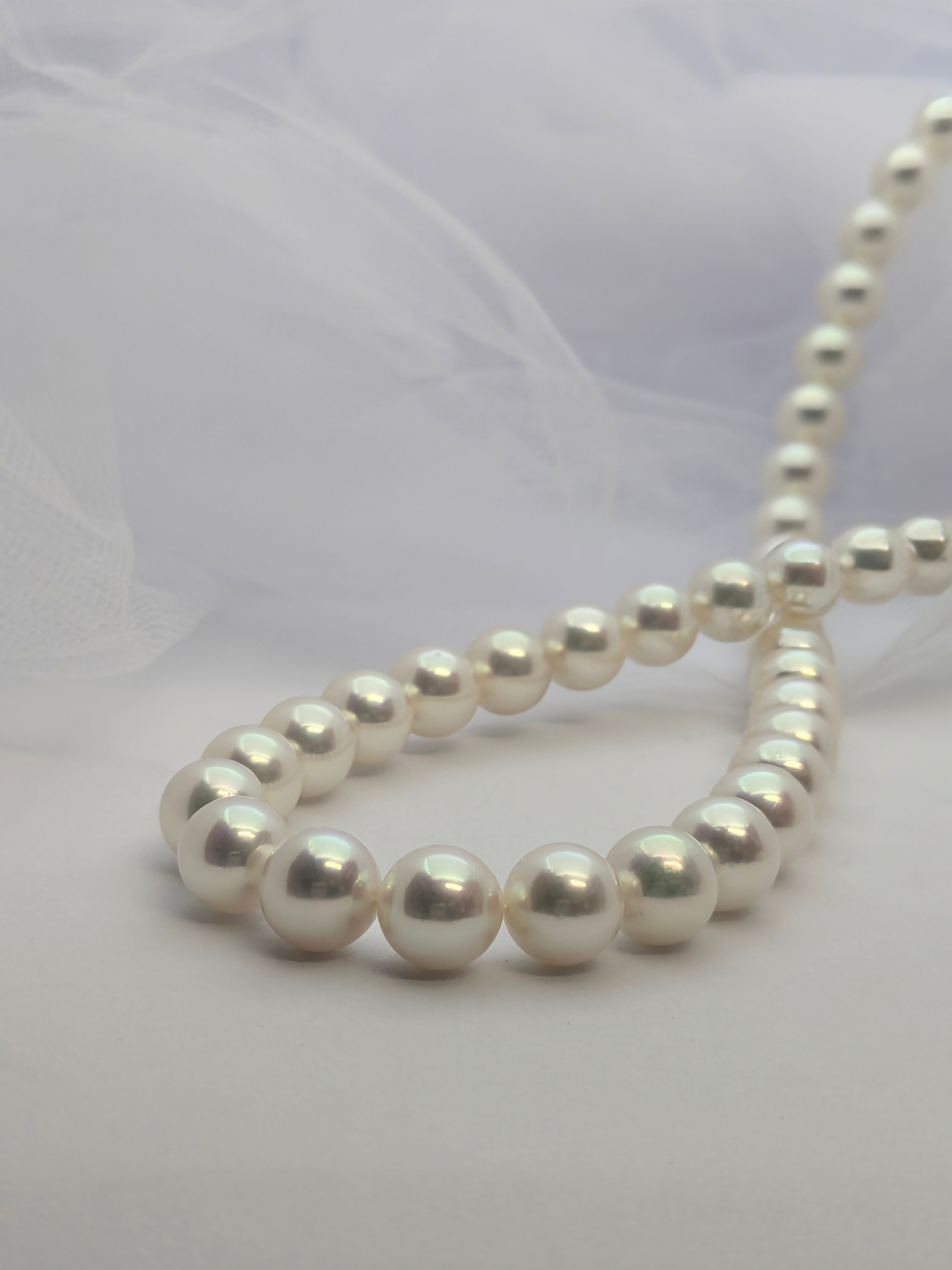 No.15フォーマル-051 パールネックレス 8.5㎜ブルーピンク