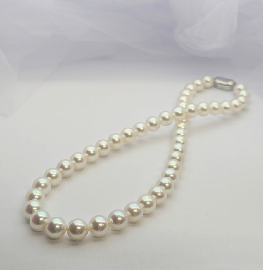 No.24フォーマル1077パールネックレス　8.5㎜　ピンク