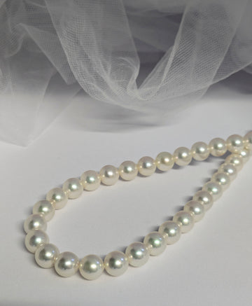 No.24フォーマル1076パールネックレス8.5㎜ブルーピンク