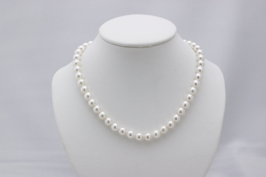 No.20 Formal-181 Pearl Necklace & Earrings Set 8.0mm White