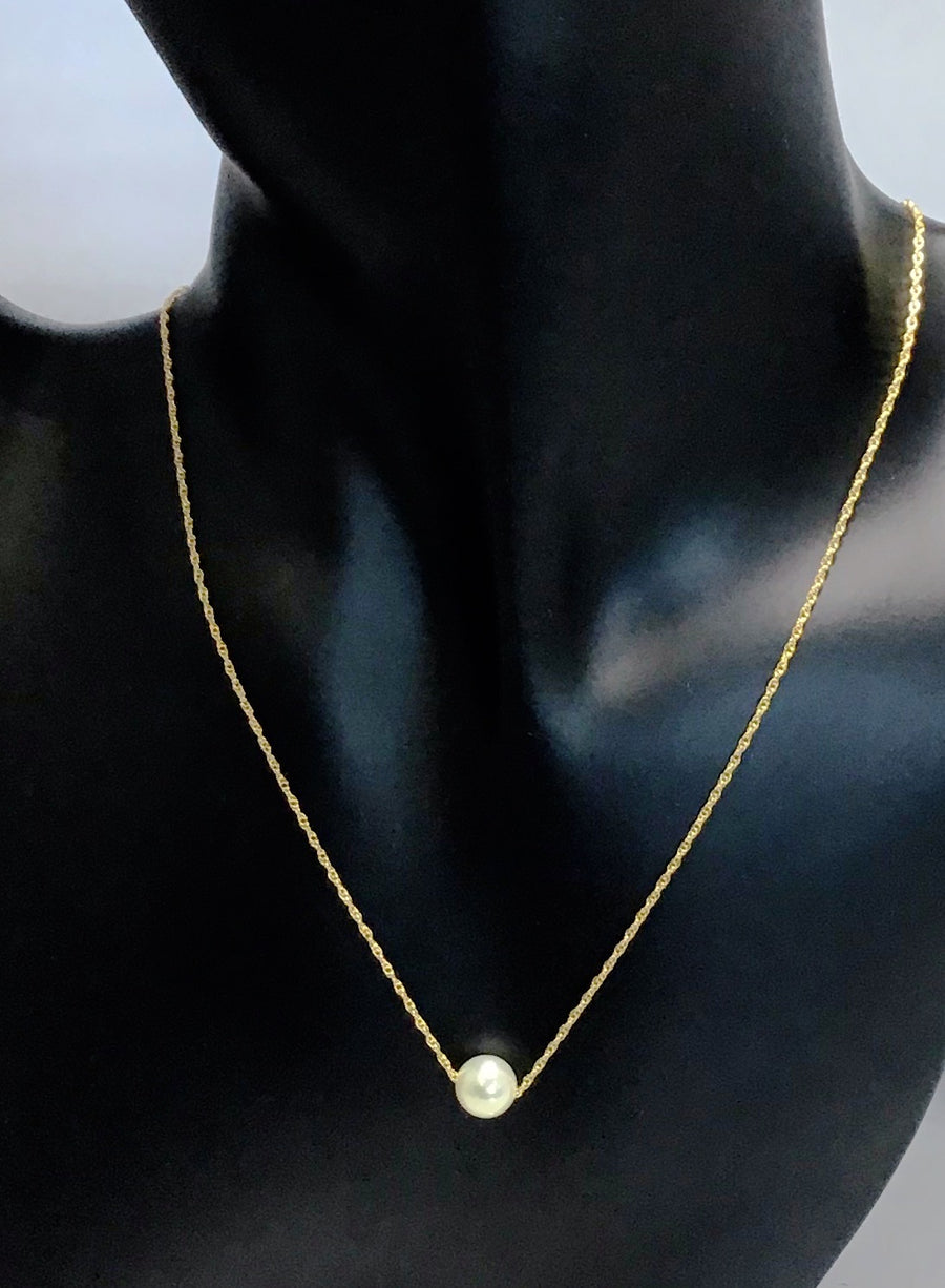 Petit 9 Uwajima pearl gold-filled chain-through necklace