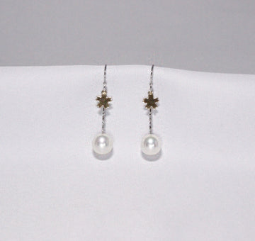 Petit K18 Sakura SV earrings
