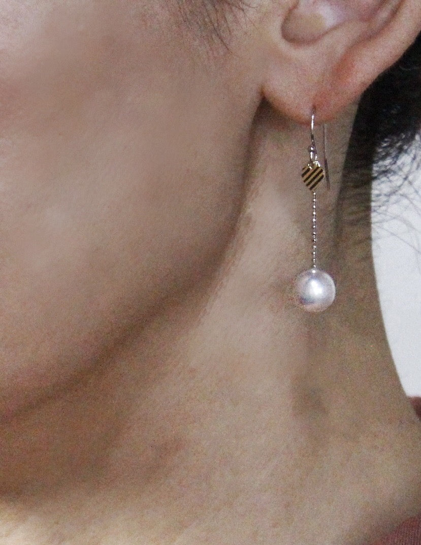 petite heart plate chain earrings