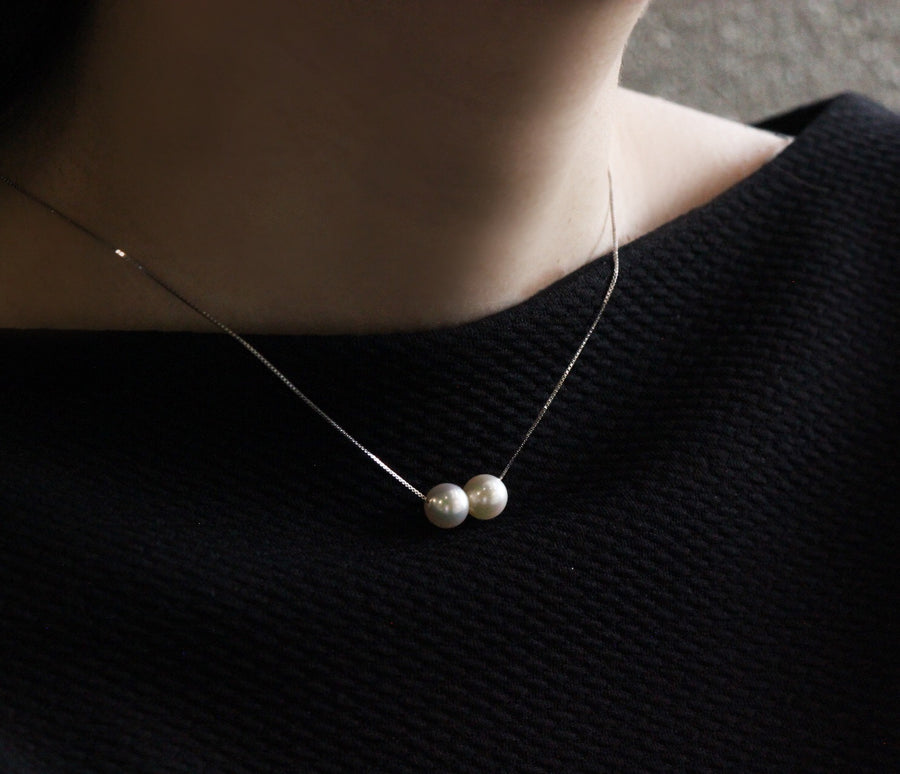 Petit 2 2 Akoya pearls from Uwajima through necklace