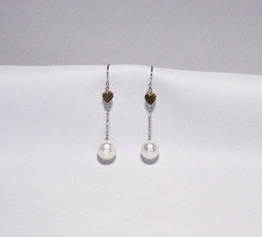 petite heart plate chain earrings