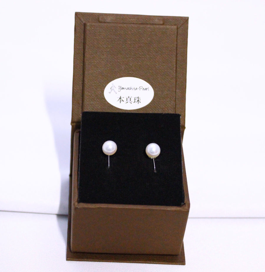 SILVER 1 pearl earrings size 3.5mm~6.5mm