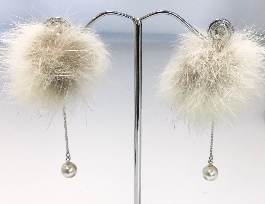 petite real fur earrings